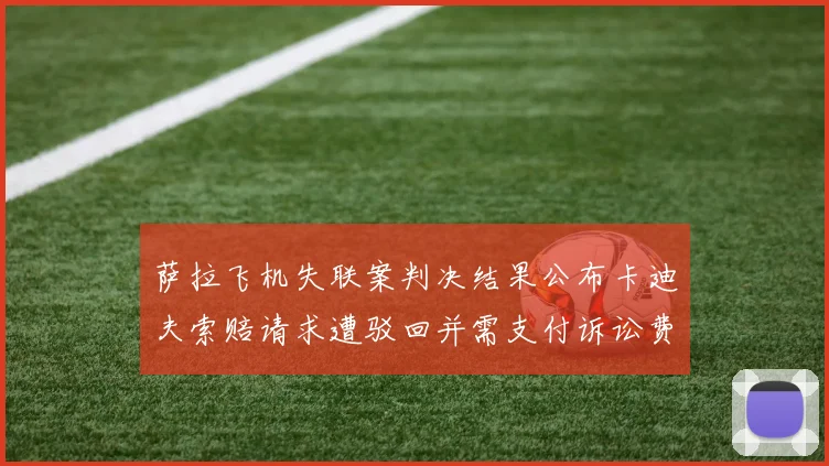 萨拉飞机失联案判决结果公布卡迪夫索赔请求遭驳回并需支付诉讼费